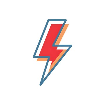 Modern Lightning Bolt Energy Icon on White Background