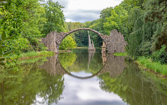 Rakotz bridge also known as Devil's Bridge in Kromlau, Germany - Long time exposure