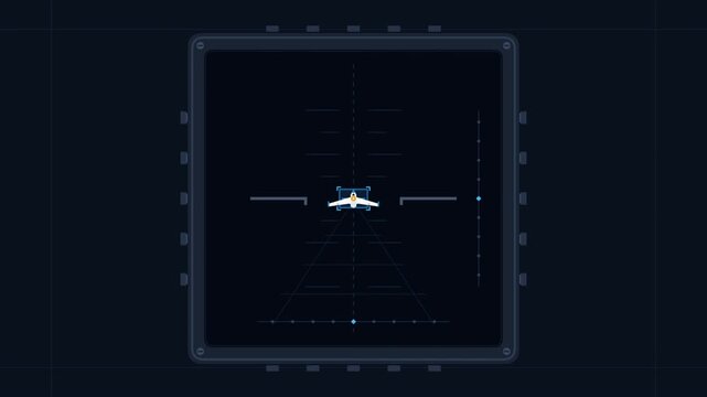A Digital HUD Tracking a Flying Jet Aircraft