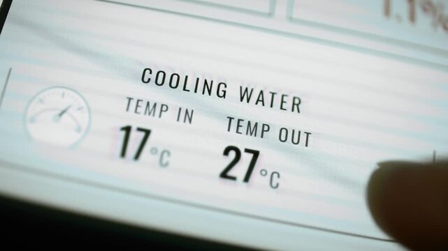 Cooling water readings rise across inlet and outlet