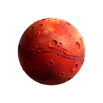 [Transparent Background PNG]Red Planet Surface With Impact Craters And Rocky Terrain