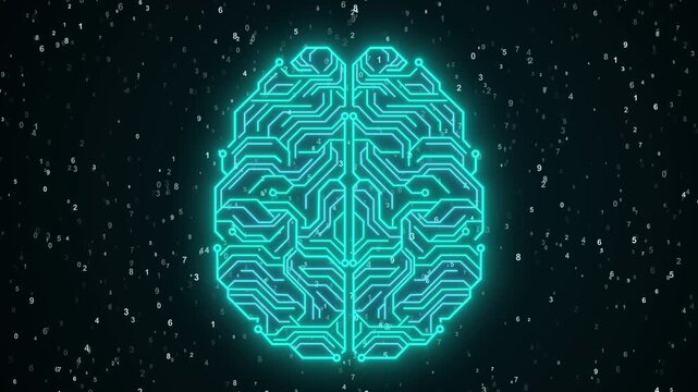 Artificial intelligence digital brain Futuristic human brain concept