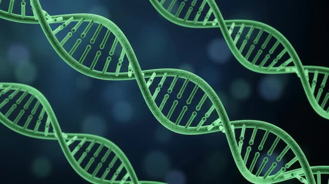 DNA Gene Sequence Therapy Double Helix Strand Genetics Biology Molecule Research. Genetic genome molecular helix structure. science biology biotechnology medicine, laboratory research innovation
