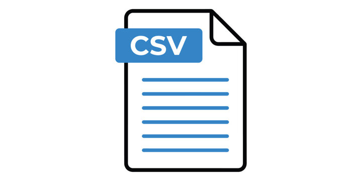 Csv file icon isolated on white background
