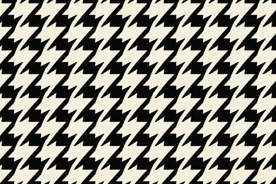 Seamless houndstooth pattern in black and cream