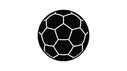 Naklejka premium Black soccer ball with pentagonal and hexagonal panels a silhouette