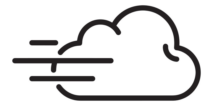 Windy weather icon with a cloud and horizontal motion lines