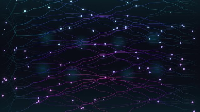 Abstract kinetic energy stream flow with dynamic light patterns and motion particles in 4K