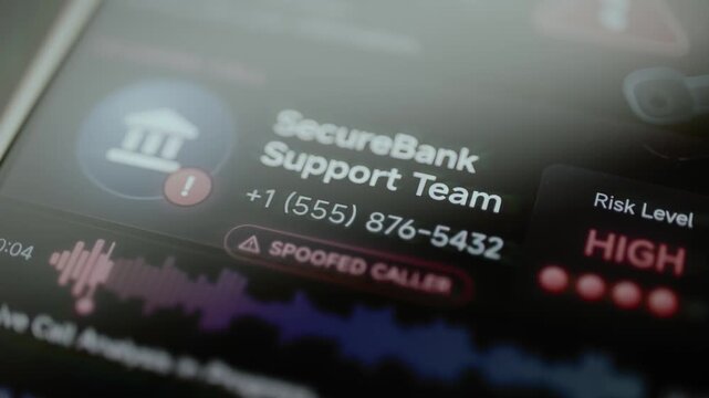 Spoofed bank caller receives high risk classification