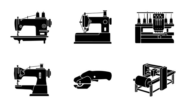 Collection of industrial sewing and cutting machines