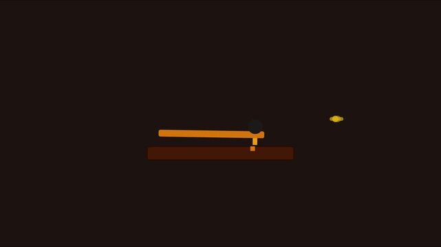 Minimalist flat animation of a seesaw lever physics concept with moving ball 4k motion physics