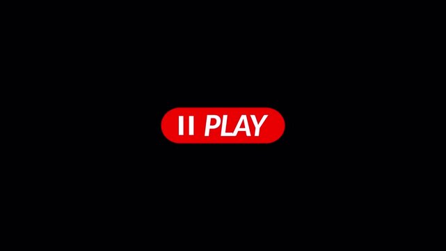 Animated Play button with clicking mouse cursor animated in 4k animation with alpha channel media play button on transparent background play button animation 