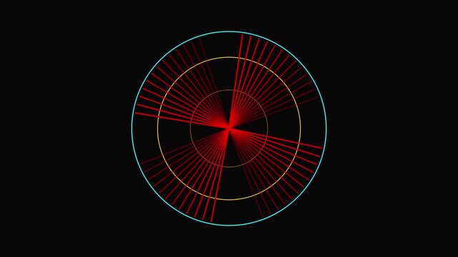 Radar Scanning loop. Radar screen animation  with navigation screen interface .Radar point to detect enemy position. had call radar concept on black background 4k motion,,, 