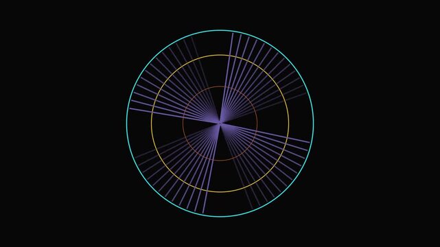 Radar Scanning loop. Radar screen animation  with navigation screen interface .Radar point to detect enemy position. had call radar concept on black background 4k motion,,, 
