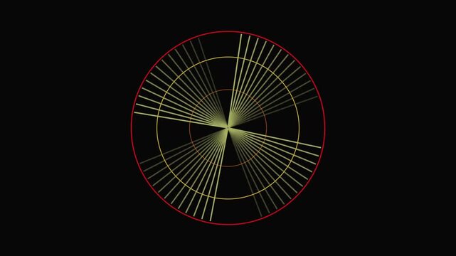 Radar Scanning loop. Radar screen animation  with navigation screen interface .Radar point to detect enemy position. had call radar concept on black background 4k motion,,, 