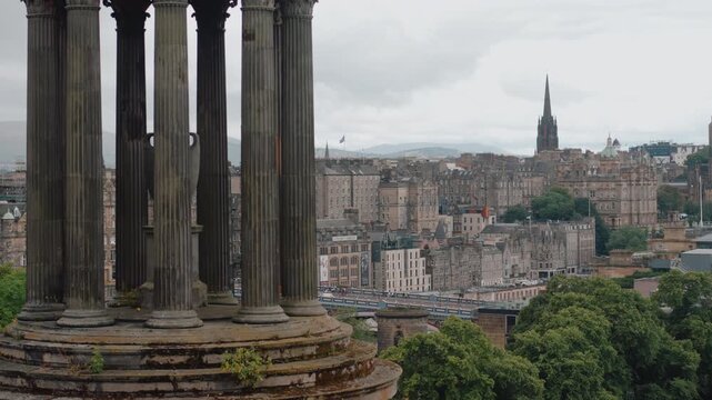 Dugald Stewart Monument on Calton Hill overlooking Edinburgh, Scotland, UK - 10 September 2026.