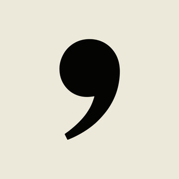 Large Black Quotation Mark Symbol.