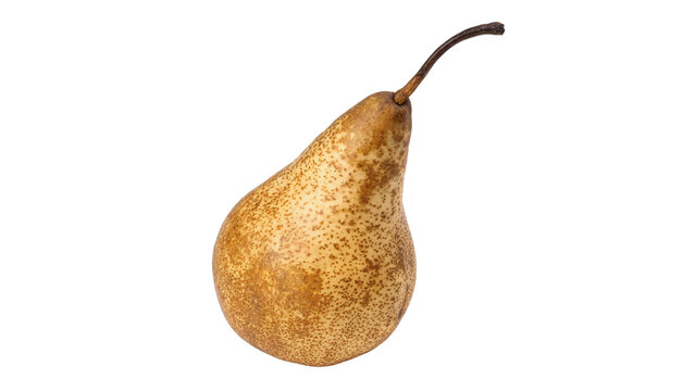 Whole fresh sweet organic ripe yellow pear isolated on transparent background.
