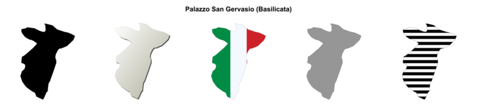 Palazzo San Gervasio (Basilicata) outline map set