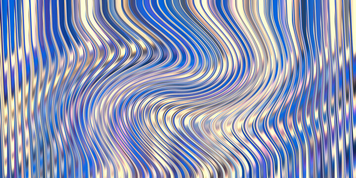 Abstract blue and white wavy stripes with a swirling vortex effect during a digital illustration