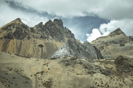 Mountain landscape in the Andean highlands, Alto de Ticlio, Peru