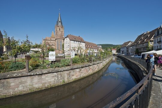 Wissembourg, Church of St. Peter and Paul and Lauter Canal, Alsace, France