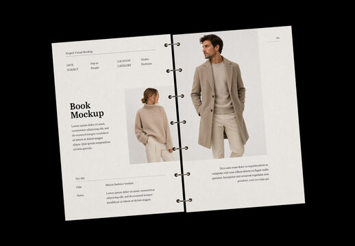 Open Ring Binder Book Mockup