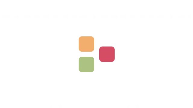 Colorful rotating square blocks loading animation progress indicator icon