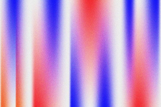 Abstract vertical striped neon gradient background with grainy noise texture in red, blue, pink, and white for poster cover, banner, and wallpaper