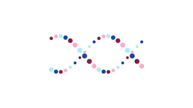 DNA helix animation dots abstract genetics symbol science loop