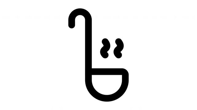 ladle animated Line Icons Premium 4K, Modern Minimal Outline Motion Graphics Collection