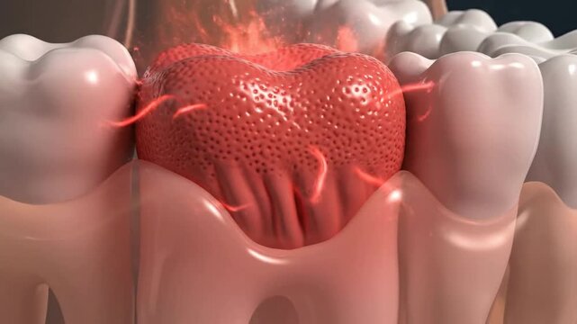 Inflamed Red Gum and Infected Caused by Tooth Decay | Dental Care Animation
