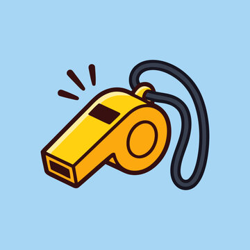 Cute whistle vector icon illustration