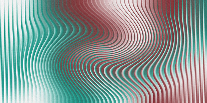 Abstract flowing lines with a gradient of teal and red during a soft light