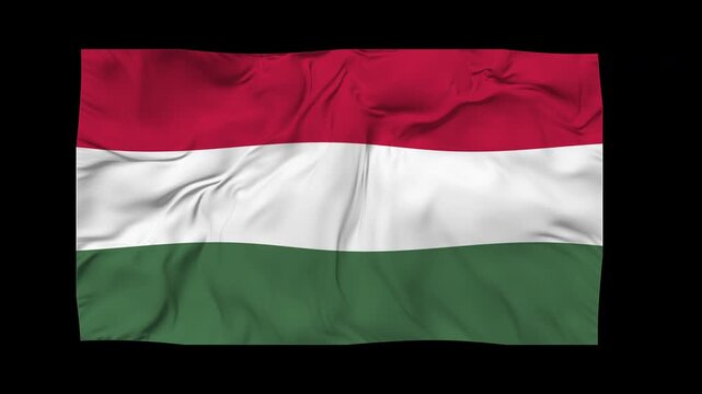 Hungary Flag Waving Seamless Loop Animation in 4K UHD