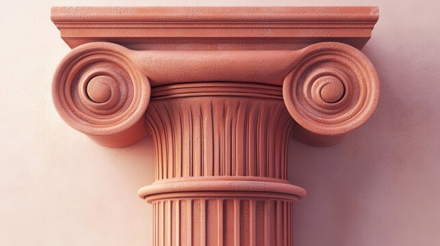 3D Illustration of Ancient Greek Ionic Capital