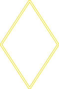 Yellow diamond shaped twinkle sparkle outline icon