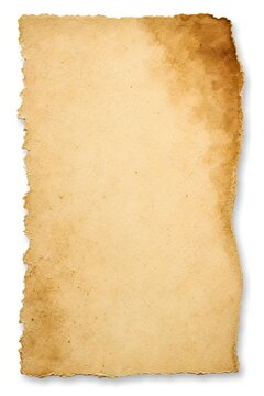 Aged parchment paper with torn edges and stained texture