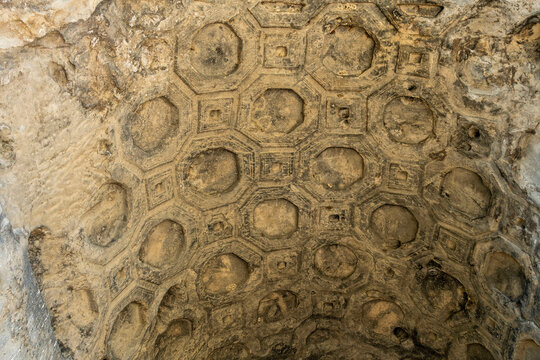 Foyer with a coffered ceiling, Uplistsikhe, near Gori, in the Shida Kartli region, Georgia