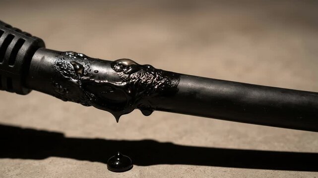 Electric vehicle charging cable melting into molten plastic beneath a blistered black rubber jacket lying horizontally