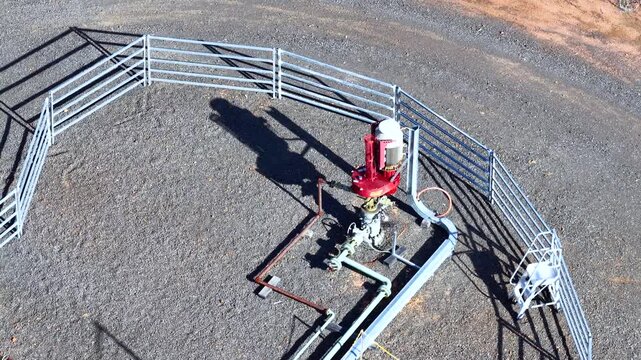Aerial View of Natural Gas Wellhead Infrastructure in The Pilliga