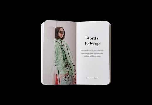 Open Notebook Mockup with Rounded Corners