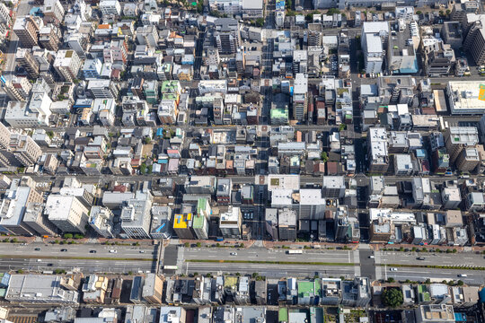 Tokyo Railway and Residential Districts from Above