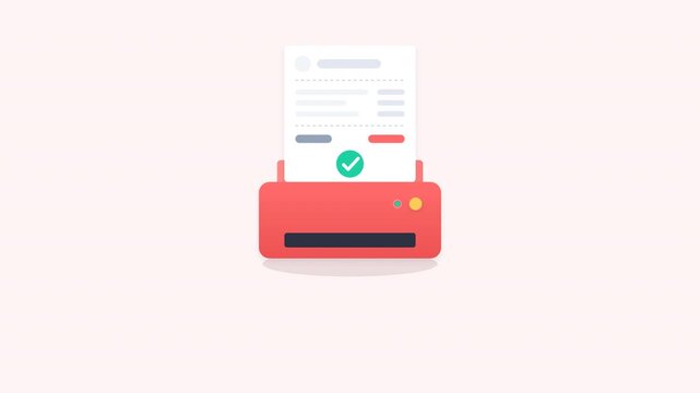 Receipt printer icon animation