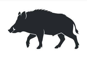 Obraz premium Wild boar silhouette walking in natural outdoor setting
