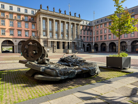 Old Town Hall with Plaza in Wuppertal, North Rhine-Westphalia, Germany