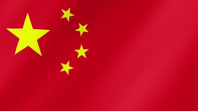 People's republic of china national flag waving