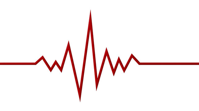 Red heartbeat pulse line representing medical electrocardiogram rhythm