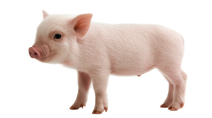 Small pink piglet standing in profile © Otillie