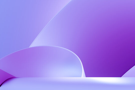 Abstract smooth purple curved shapes digital render background